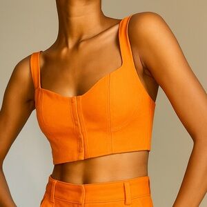 ARITZIA BABATON Orange Crop Top Corset - Limited Edition size S 100% wool